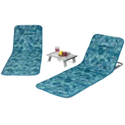 Tangkula 3PCS Folding Beach Mat Set Adjustable Beach Lounge Chair & Side Table Set -Beauty house GUEST 7f307014 8184 4e98 b5e2 de47acf32156