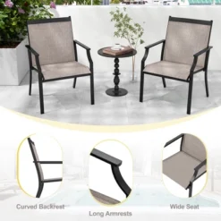 Tangkula Patio Chairs Set Of 4 Dining Chairs W/ Curved Backrest Long Armrest Breathable Fabric 15 Tangkula Patio Chairs Set Of 4 Dining Chairs W/ Curved Backrest Long Armrest Breathable Fabric -Beauty house GUEST 7f74a88e 8ef9 46ed 855c 5c5f152a990e