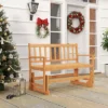 Tangkula 2 Person Patio Glider Bench Solid Acacia Wood Porch Glider Chair W/ Seat -Beauty house GUEST 80566546 6306 4a9a a2f7 2f9db323009c