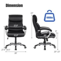 Tangkula Adjustable Executive Chair Rolling High Back Leather Office Chair Black -Beauty house GUEST 816e58a4 c274 4d9c 90c0 05c995c2619a