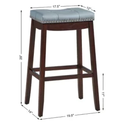 Tangkula Set Of 4 Saddle Bar Stools Backless Nailhead Counter Stool With Grey Cushions Coffee/White -Beauty house GUEST 81b8363c 9b56 45ec 9a53 43caaad28d46