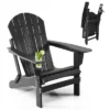 Tangkula Adirondack Chair W/Ergonomic Design&Ottoman Outdoor Armchair HDPE Chair For Yard&Patio Black/Coffee/Grey/Turquoise/White -Beauty house GUEST 827a5085 a628 45c7 aed8 f78c40a64ff4