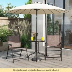 Tangkula 3 Pieces Bistro Set Outdoor Furniture Set With Tempered Glass Table Umbrella Hole -Beauty house GUEST 83746a8e 2bc4 421c 9a71 7bfbc65575ad