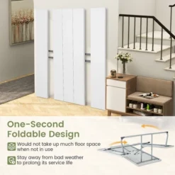 Tangkula Folding Picnic Table W/ 2 Benches 6 FT Camping Table Set W/ All-Weather HDPE Tabletop White -Beauty house GUEST 83be045a bab4 4750 9164 984c33f3a03f