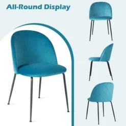 Tangkula Dining Chair Set Of 2 Upholstered Velvet Chair Set W/ Metal Base For Living Room -Beauty house GUEST 83c1932c 42e4 4c32 ac84 2fa162583763