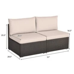 Tangkula 2PCS Patio Sectional Armless Sofas Outdoor Rattan Furniture Set W/ Cushions 19 Tangkula 2PCS Patio Sectional Armless Sofas Outdoor Rattan Furniture Set W/ Cushions -Beauty house GUEST 83cad741 b0dd 4dcc b1ff 5a906fc3c8e4
