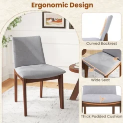 Tangkula Wooden Dining Chairs Of 4 W/ Added Cushions High Curved Back For Dining Room -Beauty house GUEST 841c0b1f 66be 4af8 bd22 e37f67bf1562