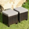 Tangkula 4PCS Rattan Ottoman Outdoor Patio Furniture Cushioned Footstool Footrest -Beauty house GUEST 84598151 337a 4689 9b9b fdb2351fbf48 1