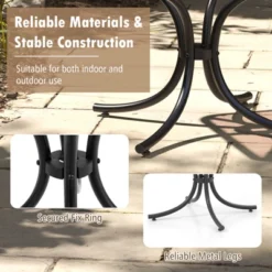 Tangkula Tempered Glass Top Patio Table, 20" Outdoor Side Table W/ Heavy-duty Metal Frame Patio Square End Table For Poolside Backyard -Beauty house GUEST 8612234d b25c 4835 badc 5f155e696334