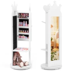 Tangkula Kids Jewelry Cabinet Standing Children Jewelry Organizer W/ Full-Length Mirror 21 Tangkula Kids Jewelry Cabinet Standing Children Jewelry Organizer W/ Full-Length Mirror -Beauty house GUEST 866b9766 e8a0 4e60 8cd8 a183081d64cb