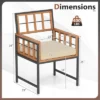 Tangkula Acacia Wood Patio Chairs Set Of 6 W/Cushions & Metal Frame 400 Lbs Capacity -Beauty house GUEST 869bad49 192d 4e76 87ce b1e0933c7411