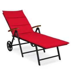Tangkula Foldable Beach Sling Chair With 7 Adjustable Positions&Cushion Indoor Living Room Chaise Lounge -Beauty house GUEST 86f4a886 1352 4ebb b916 27ead68dc983