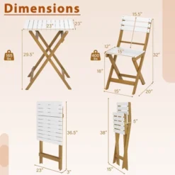 Tangkula 3 Piece Folding Outdoor Patio Bistro Set Space Saving Foldable Acacia Wood Porch Chairs And Square Table -Beauty house GUEST 8757bd11 1785 4a6a 96da e9e032c6615d