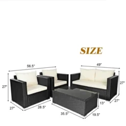 Tangkula 8PCS Rattan Patio Conversation Set Outdoor Furniture Set W/ Cushions -Beauty house GUEST 87acb898 6f08 4672 a37d da2eaecf09f6