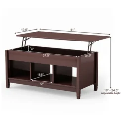 Tangkula Height Adjustable Wood Table Coffee Desk Teapoy Hidden Compartment -Beauty house GUEST 8873ff4e 819b 4700 a5ad bbe243526bb3