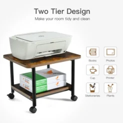 Tangkula 2-Tier Rolling Under Desk Printer Cart With 2 Storage Shelves Printer Stand For Home Office -Beauty house GUEST 8956c2a2 09fe 4a16 84c7 0ba8faef06fb