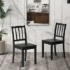 Tangkula Wood Dining Chair Set Of 4 W/ Rubber Wood Legs Curved Backrest For Kitchen