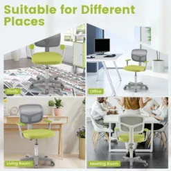 Tangkula Kids Desk Chair Adjustable Height Children Study Chair W/Auto Brake Casters Blue / Pink -Beauty house GUEST 8a88fd2f c256 43da 8931 650c323404aa