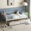 Tangkula Twin Size Kids Bed W/ Storage 2 Pull-out Drawers Side Shelf For Children & Teens -Beauty house GUEST 8aab9d45 683e 4f3e a661 61ab3005f693