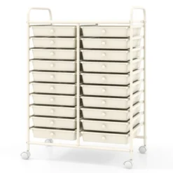 Tangkula 20-Drawer Rolling Storage Cart Art Craft Organizer Cart Mobile Utility Storage Cart With Removable Drawers & Lockable Wheels White -Beauty house GUEST 8b12c404 3edb 4053 b5d9 d07a946a0859
