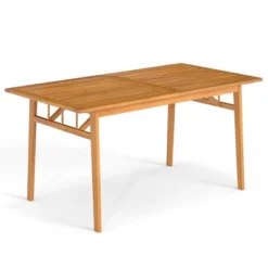 Tangkula 63" Acacia Wood Dining Table For 6 People Heavy-Duty Indoor Outdoor Wooden Table -Beauty house GUEST 8b478de7 d23f 4d24 8867 88eb0b114054