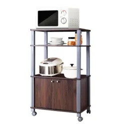 Tangkula 3-tier Display Shelf Microwave Stand Cabinet W/ Rolling Wheel -Beauty house GUEST 8b599680 b866 481e bf6d 93b832ba9ab1