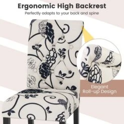 Tangkula Upholstered Dining Chairs Set Of 4 Tufted Fabric Kitchen Chairs W/Padded Seat & Rubber Wood Legs Farmhouse Accent Chairs -Beauty house GUEST 8b76546a f221 4e2d ab65 9baf1cd32e1a