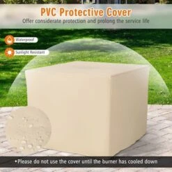 Tangkula 5-Piece Patio Furniture Set With 30 Inches Gas Fire Pit Table Outdoor PE Wicker Sectional Sofa Set With Cushions Red/Beige/Navy/Turquoise -Beauty house GUEST 8cdb8ab3 40c1 42c9 b1bd 59af5ab0d0fa