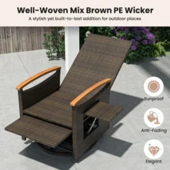 Tangkula 2PCS Outdoor 360° Swivel Rattan Recliner Chair Patio Wicker Chaise Lounge Chair -Beauty house GUEST 8d622667 8d35 46b7 a383 04098d4b27f7