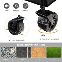 Tangkula Collapsible Folding Outdoor Utility Wagon With Cover Bag Outdoor Camping Garden Cart With Telescoping Handle Black/Blue -Beauty house GUEST 8d85b997 b772 4a90 a9fe 90acdead482f