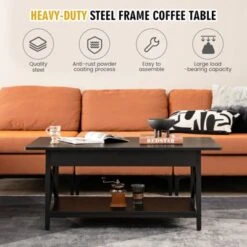 Tangkula Coffee Table Industrial 2-Tier W/ Storage Shelf &Storage Shelf For Living Room -Beauty house GUEST 8dc56e6e e91e 4267 b93b 5c17ef0bf893