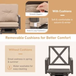 Tangkula Set Of 3 Swivel Bar Height Bistro Set Cushioned Table Stools Furniture Patio Outdoor -Beauty house GUEST 8dee2b84 0378 4f45 91df 90a5675bb2b1