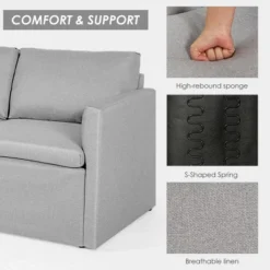 Tangkula Convertible L-shaped Sectional Sofa Couch Chaise W/ Ottoman Cushions -Beauty house GUEST 8df98781 8357 4e52 90f7 9f8f4357cf90