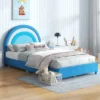 Tangkula Kids Twin Platform Bed Frame Upholstered Twin Size Bed W/ Wooden Slats Support -Beauty house GUEST 8e56c26e 286d 49e9 bcc7 992f04505e11