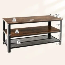Tangkula Industrial TV Stand Media Entertainment Center With 2-tier Open Storage Shelves & Metal Frame TV Cabinet For TVs Up -Beauty house GUEST 8e732b97 1d9a 4075 b798 846facbd3d2b