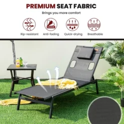 Tangkula 2 Pieces Patio Sunbathing Lounge Chair W/ Face Hole & Detachable Head Pillows Poolside -Beauty house GUEST 8e9c8e3b 6a38 47df 816d 5f5ecd031e65