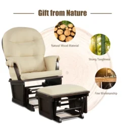 Tangkula Ergonomic Rocking Chair Baby Nursery Chair Glider With Ottoman -Beauty house GUEST 8f1448c6 5840 4d53 885a 7fd8ade09838