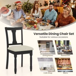 Tangkula Set Of 4 Upholstered Wooden Dining Chair W/ Seat Storage Space -Beauty house GUEST 8f29a447 ce51 4a19 9d03 f0cf1d5da544