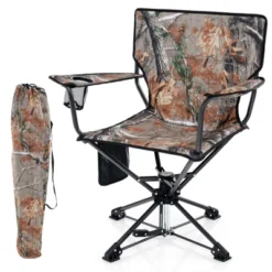 Tangkula 360° Swivel Hunting Seat Folding Swivel Blind Chair W/ Cup Holder & Storage Pocket Storage Bag Non-slip Foot Pads Outdoor Hunting Chair -Beauty house GUEST 8f47eee7 d125 42bf 9ddd 78dbf822e176