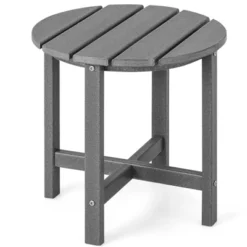 Tangkula 18"Adirondack Side Table Weather Resistant HDPE Garden Patio Grey -Beauty house GUEST 8f661718 6749 4b17 ab6b 8609adfeb3aa
