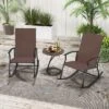 Tangkula Set Of 2 Outdoor Rocking Chair Patio Rocker W/ Breathable Fabric Brown -Beauty house GUEST 90826b2c d3f7 46e2 9770 790c14ed25b3