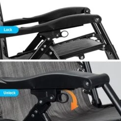 Tangkula Oversized Zero Gravity Lounge Chair Folding Recliner W/ Cup Holder & Pillow, Gray -Beauty house GUEST 90b09731 246a 4b97 90a9 3e1ce76e3d07