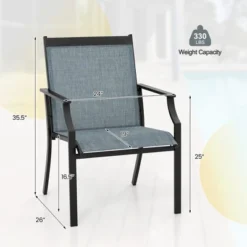 Tangkula Set Of 4 Patio Dining Chairs Outdoor Armchairs W/ Sturdy Metal Frame -Beauty house GUEST 912624de 729b 4572 b6cc 7f401dbdddfc