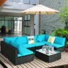 Tangkula 7-Piece Patio PE Rattan Sectional Sofa Furniture Set Wicker Sofa Conversation Set -Beauty house GUEST 91276a33 da82 461d 8bbd 37aae827e59a