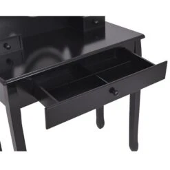 Tangkula Mirrored Dressing Table Wooden Vanity Makeup Unit W/ Cushioned Stool -Beauty house GUEST 91b9a9a7 2859 4019 9fdc 0c492b69ed6a