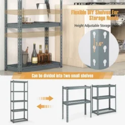 Tangkula 2 PCS 5-Tier Metal Shelving Unit Heavy Duty Wire Storage Rack With Anti-slip Foot Pads -Beauty house GUEST 9212ede2 6de1 4ff8 b3c9 a0239b65fa8d