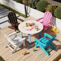 Tangkula 4PCS Kid's Adirondack Chair All-Weather HDPE Toddler Lawn Chair W/ Ergonomic Design -Beauty house GUEST 9234bcc8 2bae 4626 9f21 b71febb50f9e
