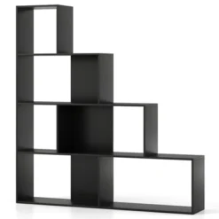 Tangkula 4-Tier Bookshelf W/ 6 Storage Cubes 64" Tall Modern Geometric Stair Bookcase -Beauty house GUEST 92cb2e1f b93e 442b bb35 6937a8448c2c