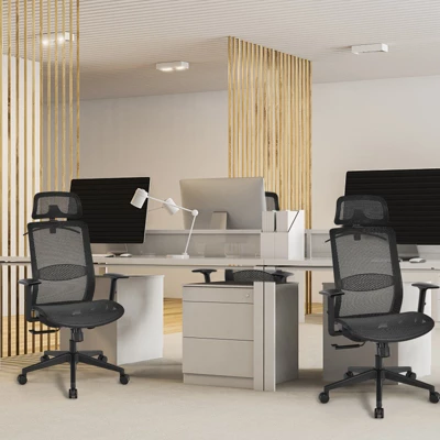 Tangkula High Back Mesh Office Chair Ergonomic Executive Chair Swivel Computer Task Chair W/ Headrest Black/ Gray 3 Tangkula High Back Mesh Office Chair Ergonomic Executive Chair Swivel Computer Task Chair W/ Headrest Black/ Gray