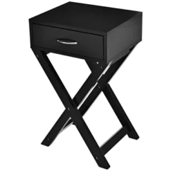 Tangkula Modern Versatile Nightstand X-shape Wooden End Table With Drawer Accent Side Table For Bedroom Black/White -Beauty house GUEST 93955319 0af5 469e 94d7 f03201529b15 1